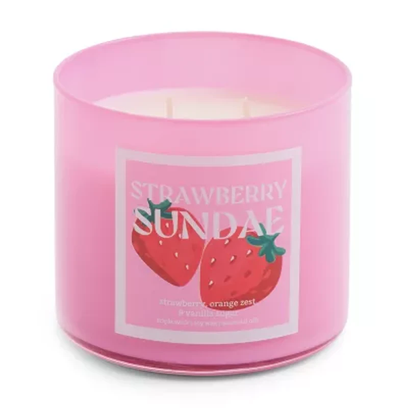 Distant Lands 14oz Strawberry Sundae 3-Wick Scented Jar Candle