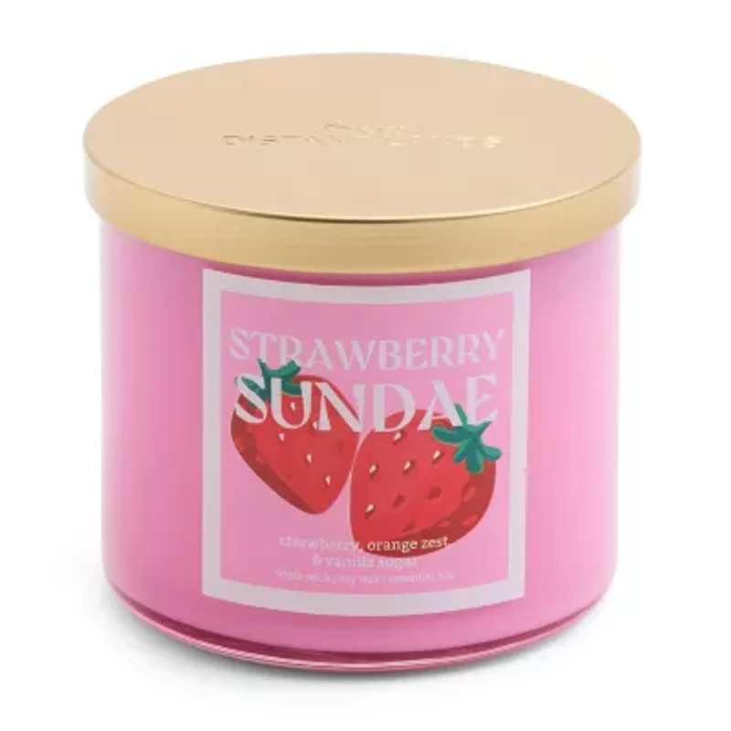 Distant Lands 14oz Strawberry Sundae 3-Wick Scented Jar Candle