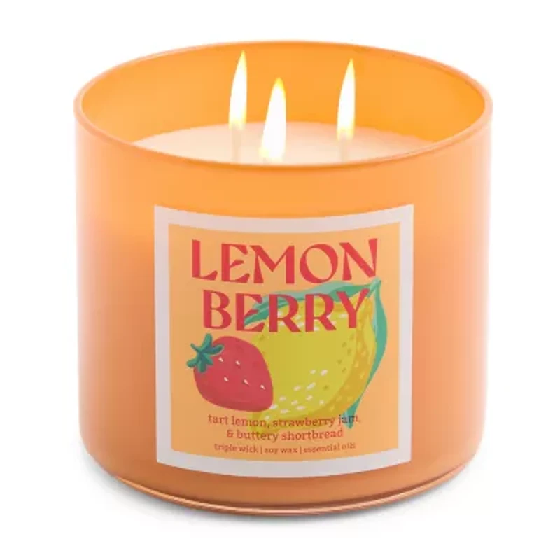 Distant Lands 14oz Lemon Berry 3-Wick Scented Jar Candle