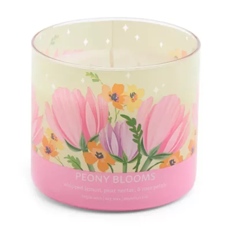 Distant Lands 14oz Peony Blooms 3-Wick Scented Jar Candle