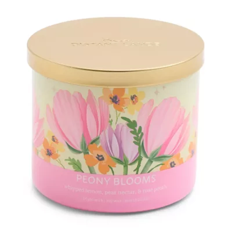 Distant Lands 14oz Peony Blooms 3-Wick Scented Jar Candle