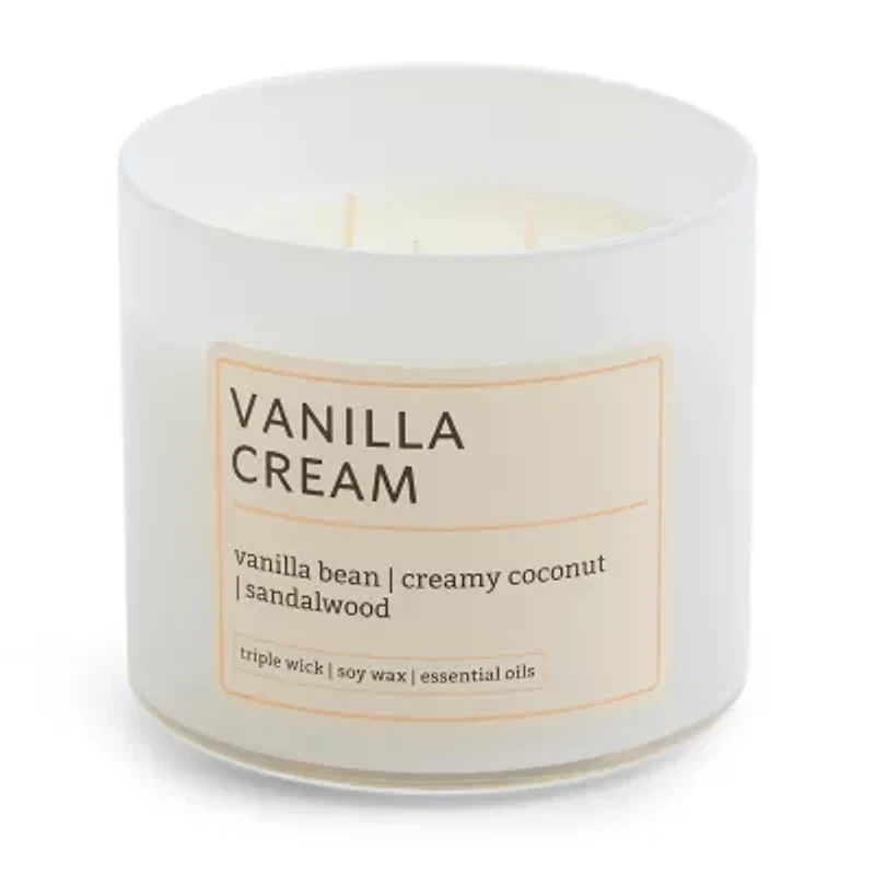 Distant Lands 14oz Vanilla Cream 3-Wick Scented Jar Candle