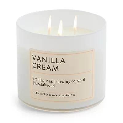 Distant Lands 14oz Vanilla Cream 3-Wick Scented Jar Candle