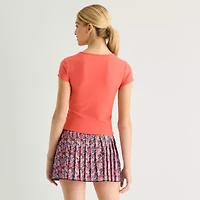 Arizona Smooth Womens Juniors Round Neck Short Sleeve T-Shirt