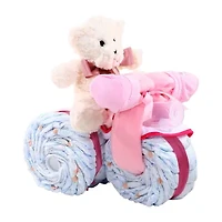 Alder Creek Pink Tricycle Diaper Cake Food Set