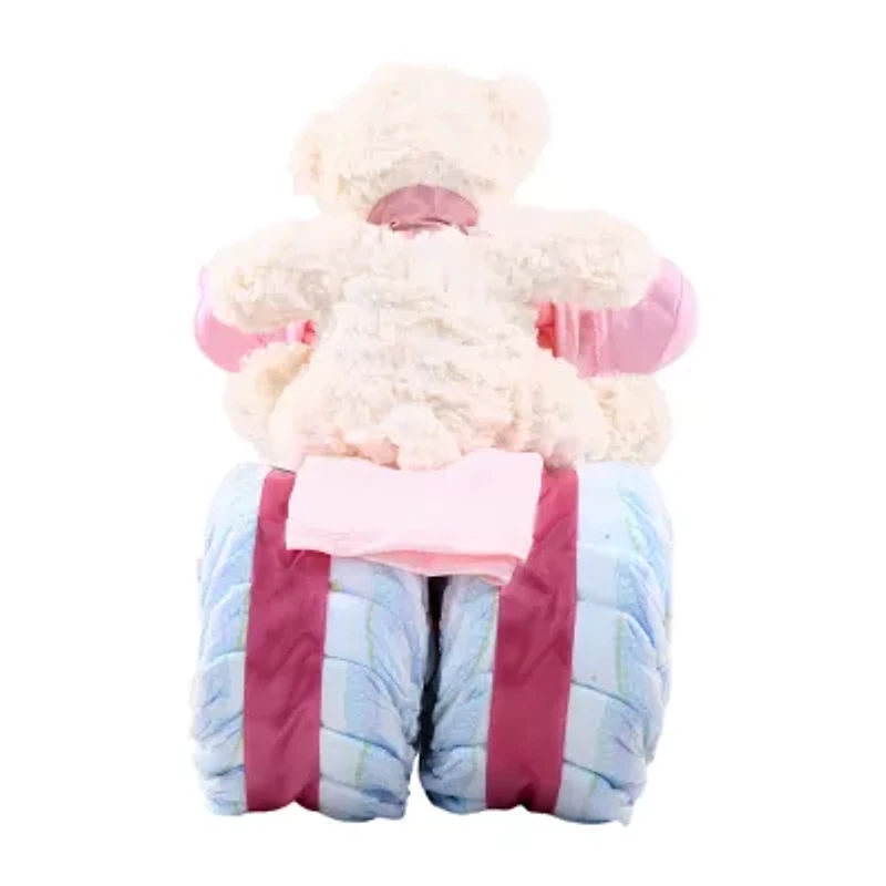Alder Creek Pink Tricycle Diaper Cake Food Set