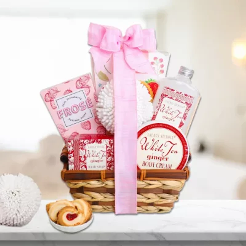 Alder Creek White Tea And Ginger Spa Basket Chocolate Gift Set
