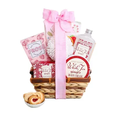 Alder Creek White Tea And Ginger Spa Basket Chocolate Gift Set