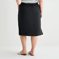 St. John's Bay Womens Plus Midi A-Line Skirt