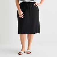 St. John's Bay Womens Plus Midi A-Line Skirt