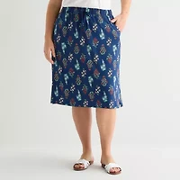 St. John's Bay Womens Plus Midi A-Line Skirt