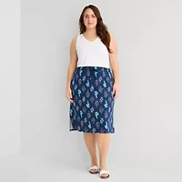 St. John's Bay Womens Plus Midi A-Line Skirt