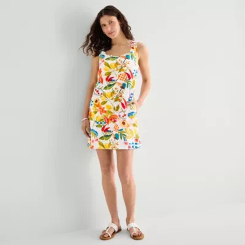 St. John's Bay Womens Sleeveless Shift Dress