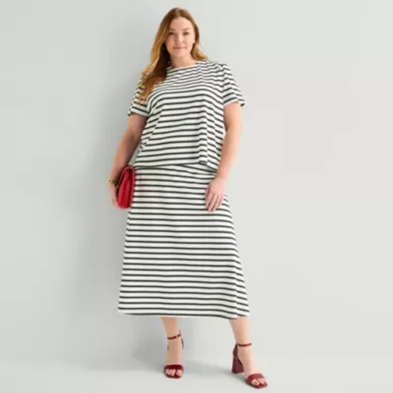 Liz Claiborne Womens Plus Crew Neck T-Shirt