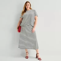 Liz Claiborne Womens Plus Crew Neck T-Shirt