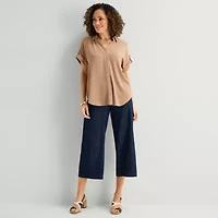 Liz Claiborne Womens Short Sleeve Blouse