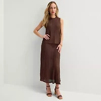 Liz Claiborne Womens Crew Neck Sleeveless Striped Pullover Sweater