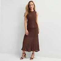 Liz Claiborne Lurex Womens Midi A-Line Skirt