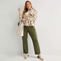 Liz Claiborne Womens Plus Long Sleeve Blouse