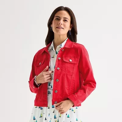 St. John's Bay Womens Tall Denim Lightweight Jacket