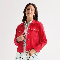 St. John's Bay Womens Tall Denim Lightweight Jacket