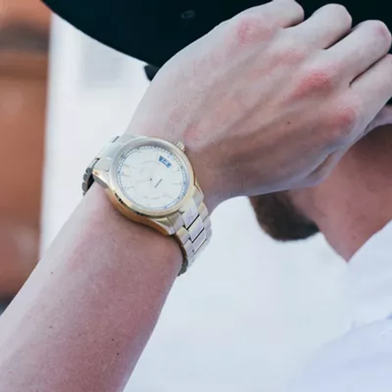 JBW Bond Mens Diamond-Accent Gold-Tone Stainless Steel Watch J6311A