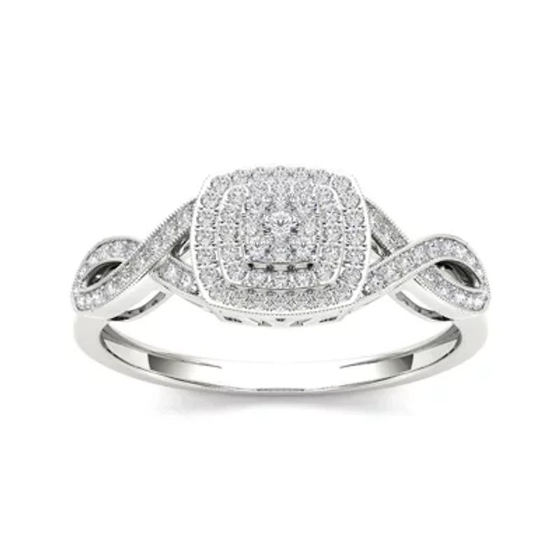 1/4 CT.T.W. Natural Diamond 10K White Gold Engagement Ring