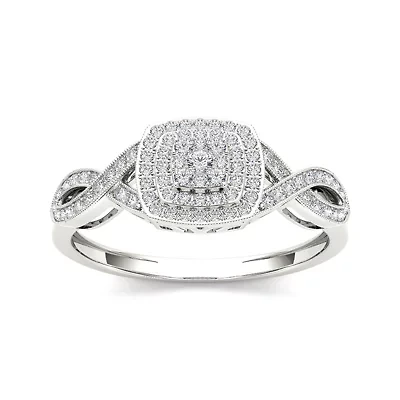 1/4 CT.T.W. Natural Diamond 10K White Gold Engagement Ring