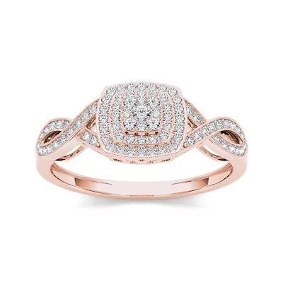 1/4 CT.T.W. Natural Diamond 10K Rose Gold Engagement Ring