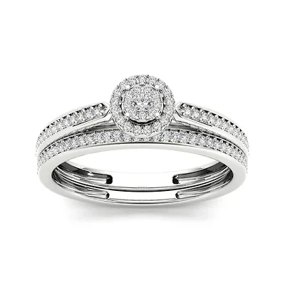 CT.T.W. Natural Diamond 10K Gold Bridal Ring Set