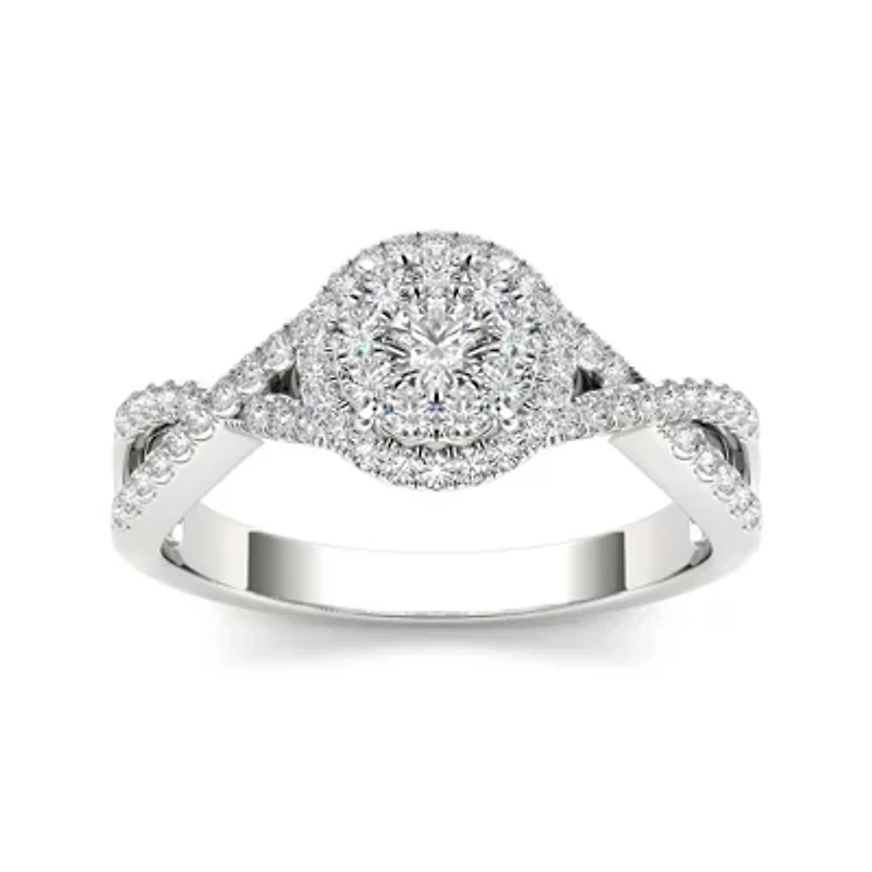 1/2 CT.T.W. Natural Diamond 10K White Gold Engagement Ring