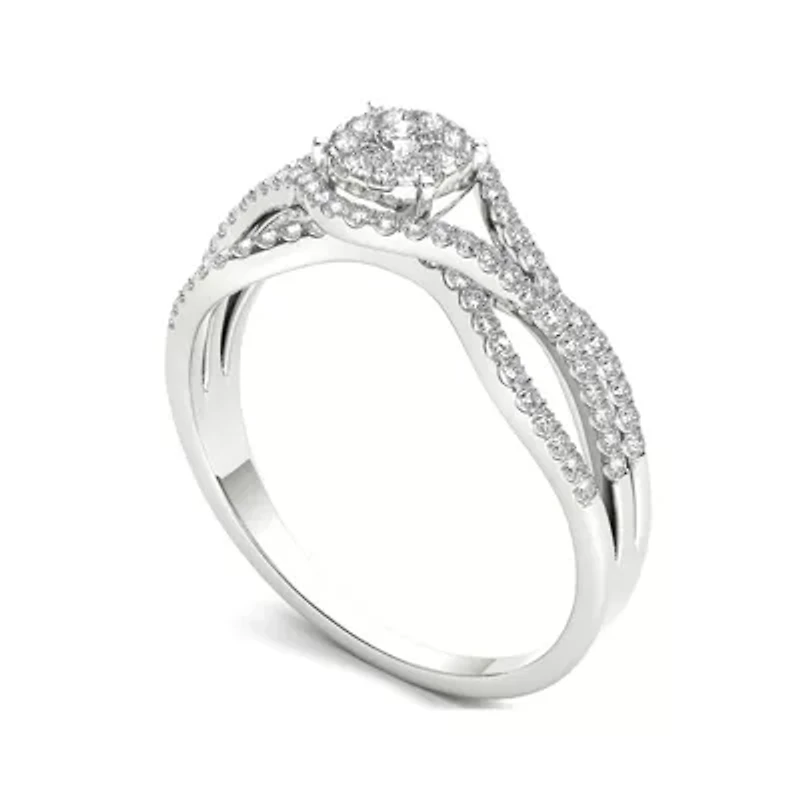 CT.T.W. Natural Diamond 10K White Gold Engagement Ring