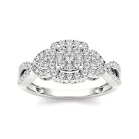 1/2 CT.T.W. Natural Diamond 10K White Gold Engagement Ring