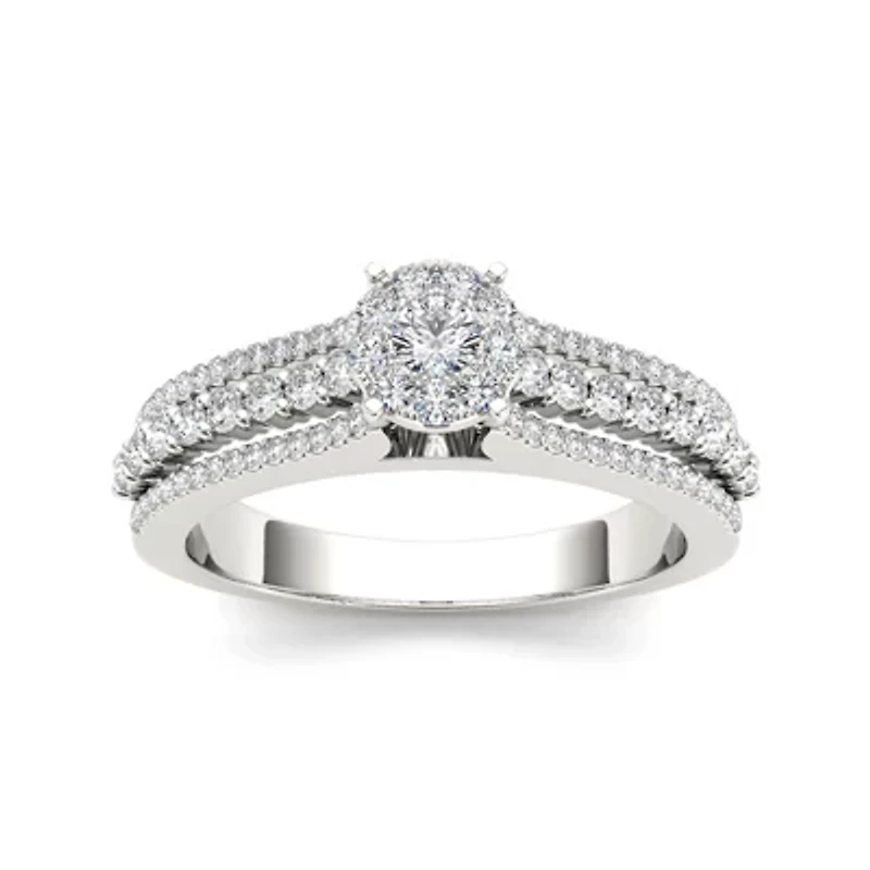1/2 CT.T.W. Natural Diamond 10K White Gold Engagement Ring