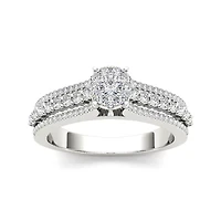 1/2 CT.T.W. Natural Diamond 10K White Gold Engagement Ring