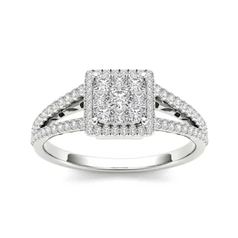 1/2 CT.T.W. Natural Diamond 10K White Gold Engagement Ring