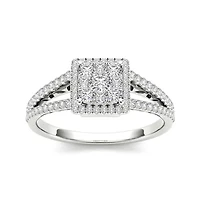 1/2 CT.T.W. Natural Diamond 10K White Gold Engagement Ring