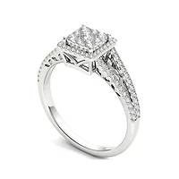 1/2 CT.T.W. Natural Diamond 10K White Gold Engagement Ring