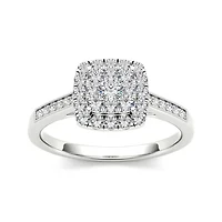 1/2 CT.T.W. Natural Diamond 10K White Gold Engagement Ring