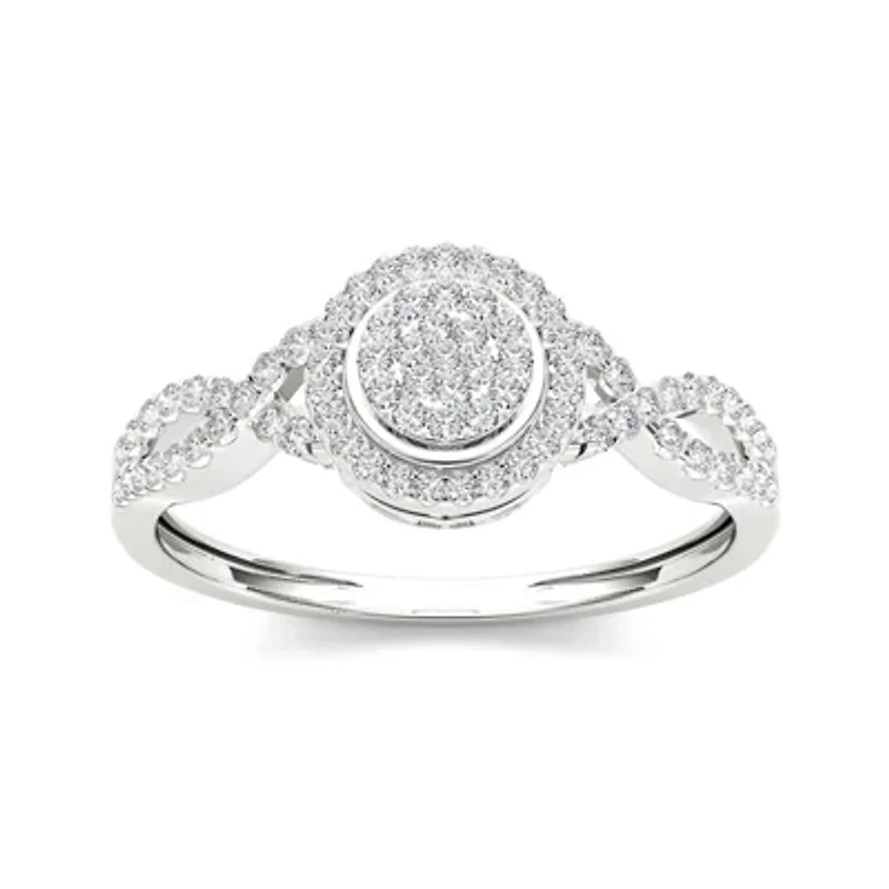 1/3 CT.T.W. Natural Diamond 10K White Gold Engagement Ring