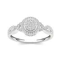 1/3 CT.T.W. Natural Diamond 10K White Gold Engagement Ring