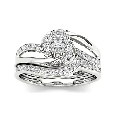 CT.T.W. Natural Diamond 10K White Gold Bridal Set