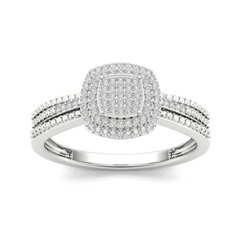 1/5 CT.T.W. Natural Diamond 10K White Gold Engagement Ring