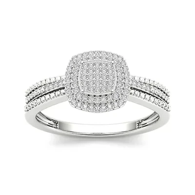 1/5 CT.T.W. Natural Diamond 10K White Gold Engagement Ring