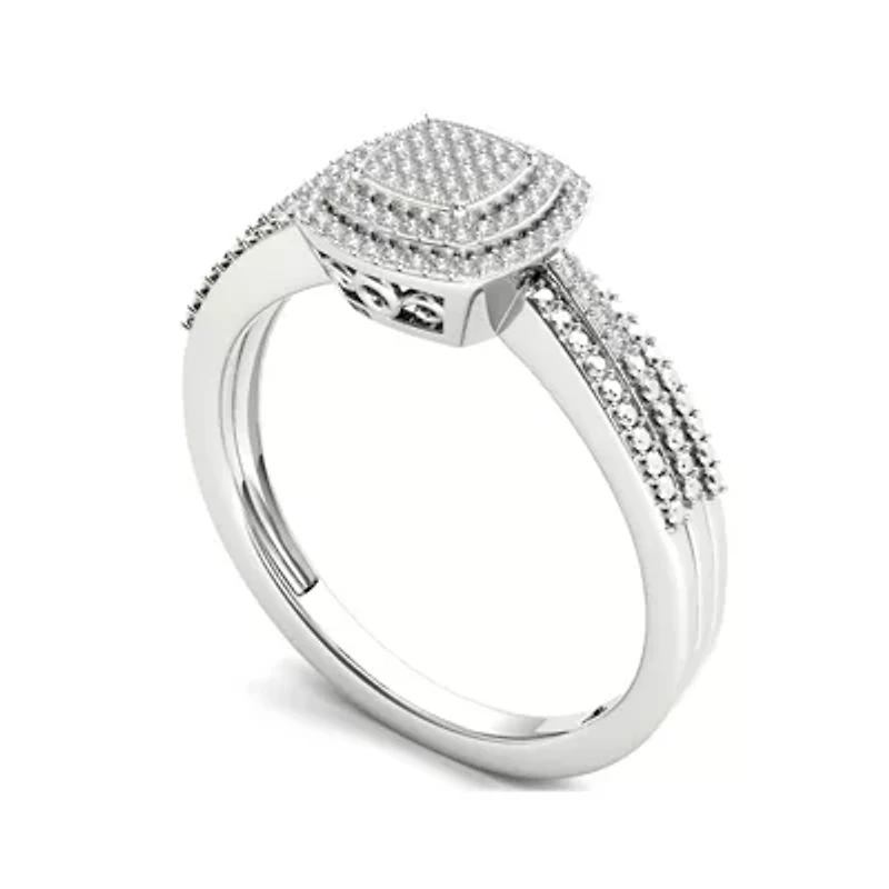 1/5 CT.T.W. Natural Diamond 10K White Gold Engagement Ring