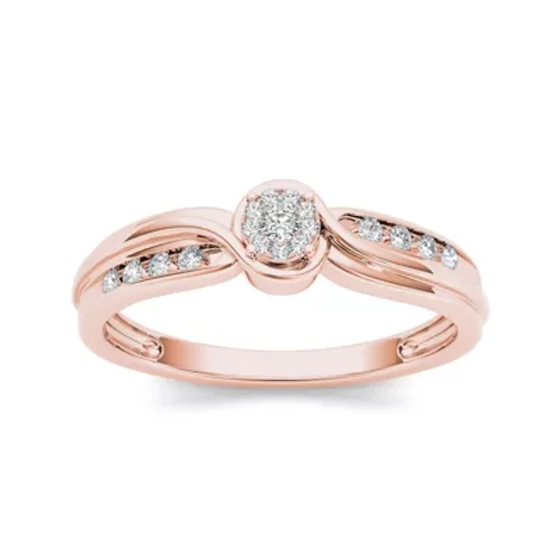 CT.T.W. Natural Diamond 10K Rose Gold Engagement Ring