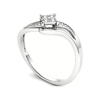 1/10 CT.T.W. Natural Diamond 10K White Gold Engagement Ring
