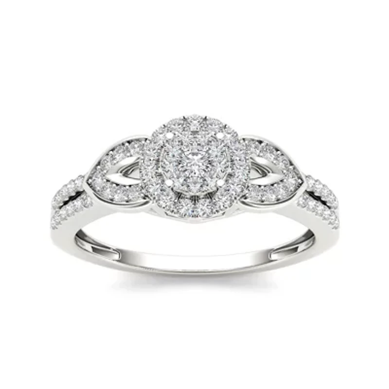 3/8 CT.T.W. Natural Diamond 10K White Gold Engagement Ring