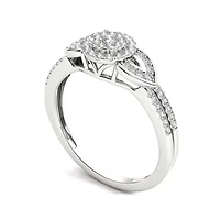 3/8 CT.T.W. Natural Diamond 10K White Gold Engagement Ring