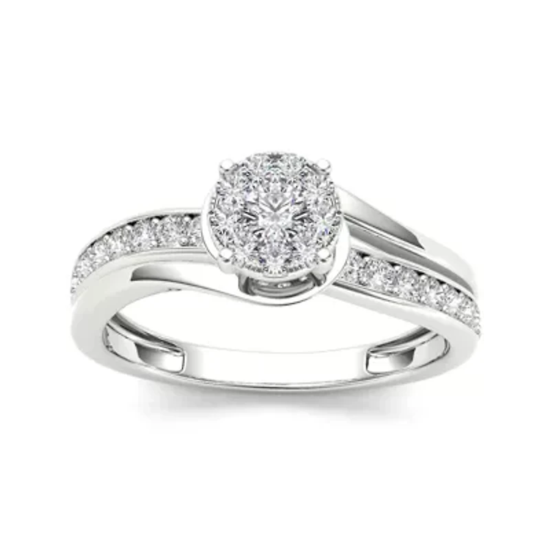 3/8 CT.T.W. Natural Diamond 10K White Gold Engagement Ring